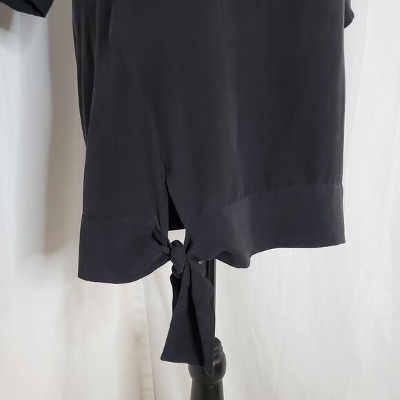 AllSaints Black Neely Silk Dress Size 2 - Picture 3 of 12